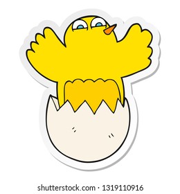 sticker of a cartoon hatching egg