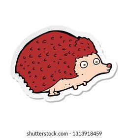 sticker of a cartoon hedgehog