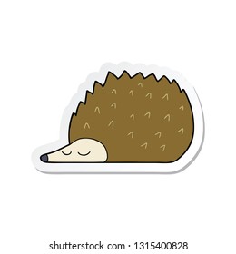 sticker of a cartoon hedgehog