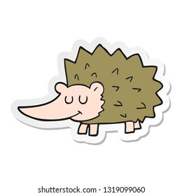 pegatina de un erizo de dibujos animados