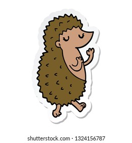 pegatina de un erizo de dibujos animados