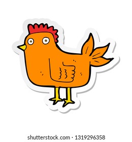 sticker of a cartoon hen