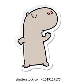 sticker of a cartoon hippopotamus