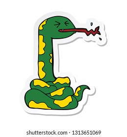 sticker of a cartoon hissing snake