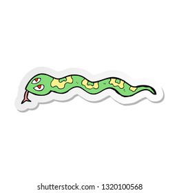sticker of a cartoon hissing snake