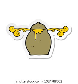 sticker of a cartoon honey pot