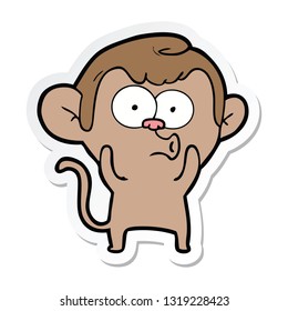 pegatina de un mono de dibujos animados