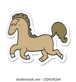 sticker of a cartoon horse running