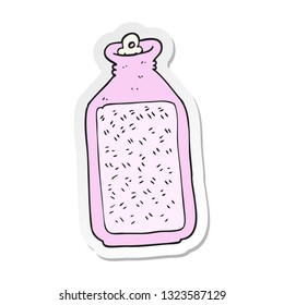 sticker of a cartoon hot water bottle