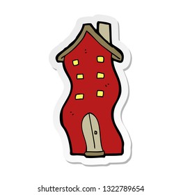 sticker of a cartoon house