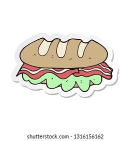 sticker of a cartoon huge sandwich