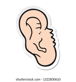 sticker of a cartoon human ear