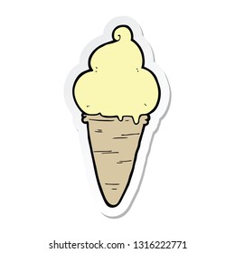 sticker of a cartoon ice cream