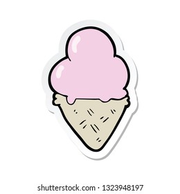 sticker of a cartoon ice cream