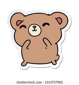 sticker cartoon illustration kawaii cute happy bear