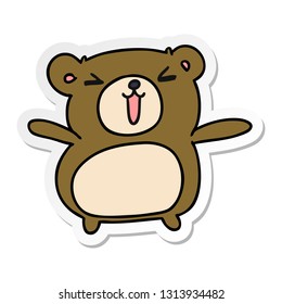 sticker cartoon illustration kawaii cute teddy bear