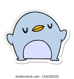 sticker cartoon illustration kawaii of a cute penguin