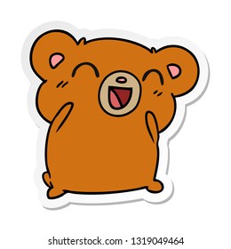sticker cartoon illustration kawaii cute teddy bear