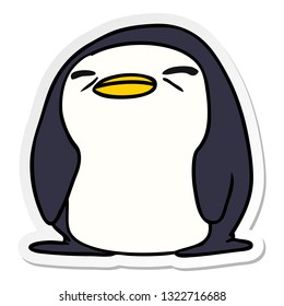 sticker cartoon illustration kawaii of a cute penguin