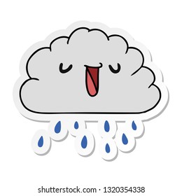 sticker cartoon illustration kawaii weather rain cloud