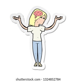 sticker of a cartoon intelligent woman
