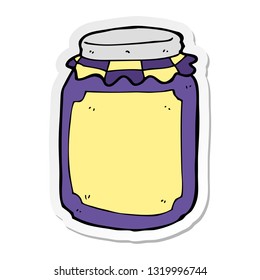 sticker of a cartoon jar of jam