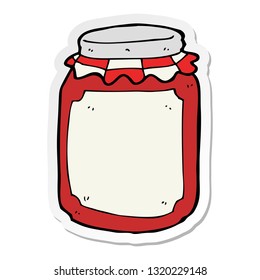 sticker of a cartoon jar of preserve