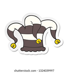 sticker of a cartoon jester hat