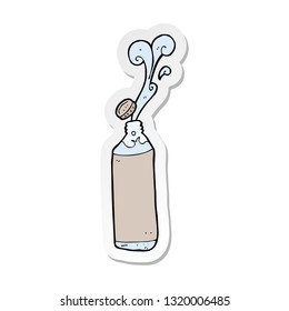 pegatina de una botella de jugo de dibujos animados