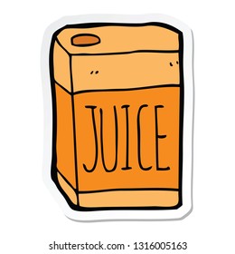 sticker of a cartoon juice box