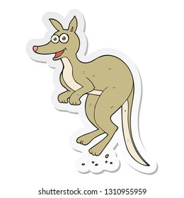 sticker of a cartoon kangaroo