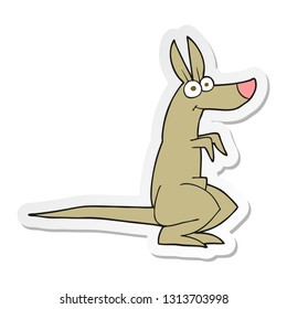 pegatina de un canguro de dibujos animados
