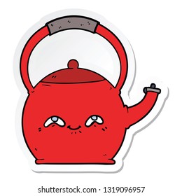 sticker of a cartoon kettle