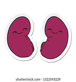 sticker of a cartoon kidneys