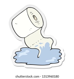sticker of a cartoon kitchen roll