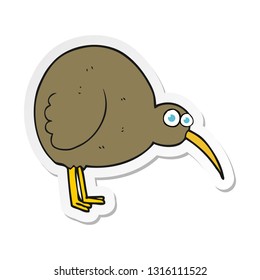 sticker of a cartoon kiwi bird
