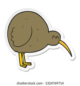 sticker of a cartoon kiwi bird