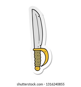 sticker of a cartoon knife