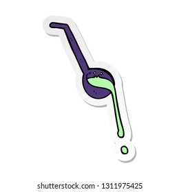 sticker of a cartoon ladle