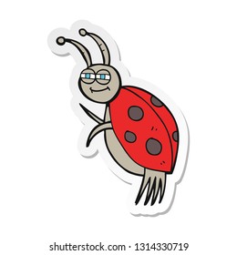 sticker of a cartoon ladybug