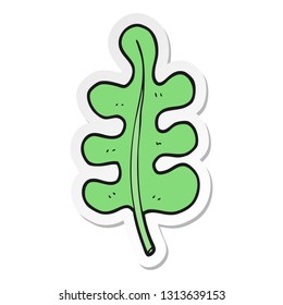 pegatina de una hoja de dibujos animados