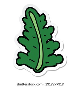 pegatina de una hoja de dibujos animados