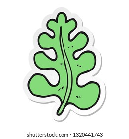 pegatina de una hoja de dibujos animados