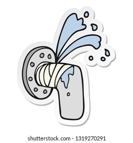 sticker of a cartoon leaky pipe
