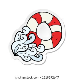 sticker of a cartoon life ring