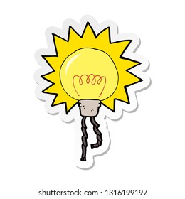 sticker of a cartoon light bulb
