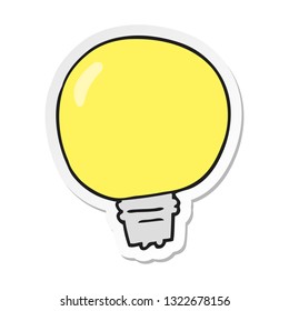 sticker of a cartoon light bulb