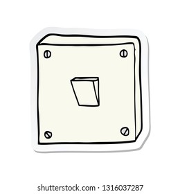 pegatina de un interruptor de luz de dibujos animados