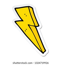 sticker of a cartoon lightning bolt