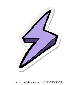 sticker of a cartoon lightning bolt symbol